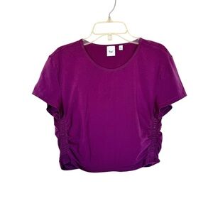Aritzia Tna Chill Malibu Cropped T-Shirt Scrunch Side Purple